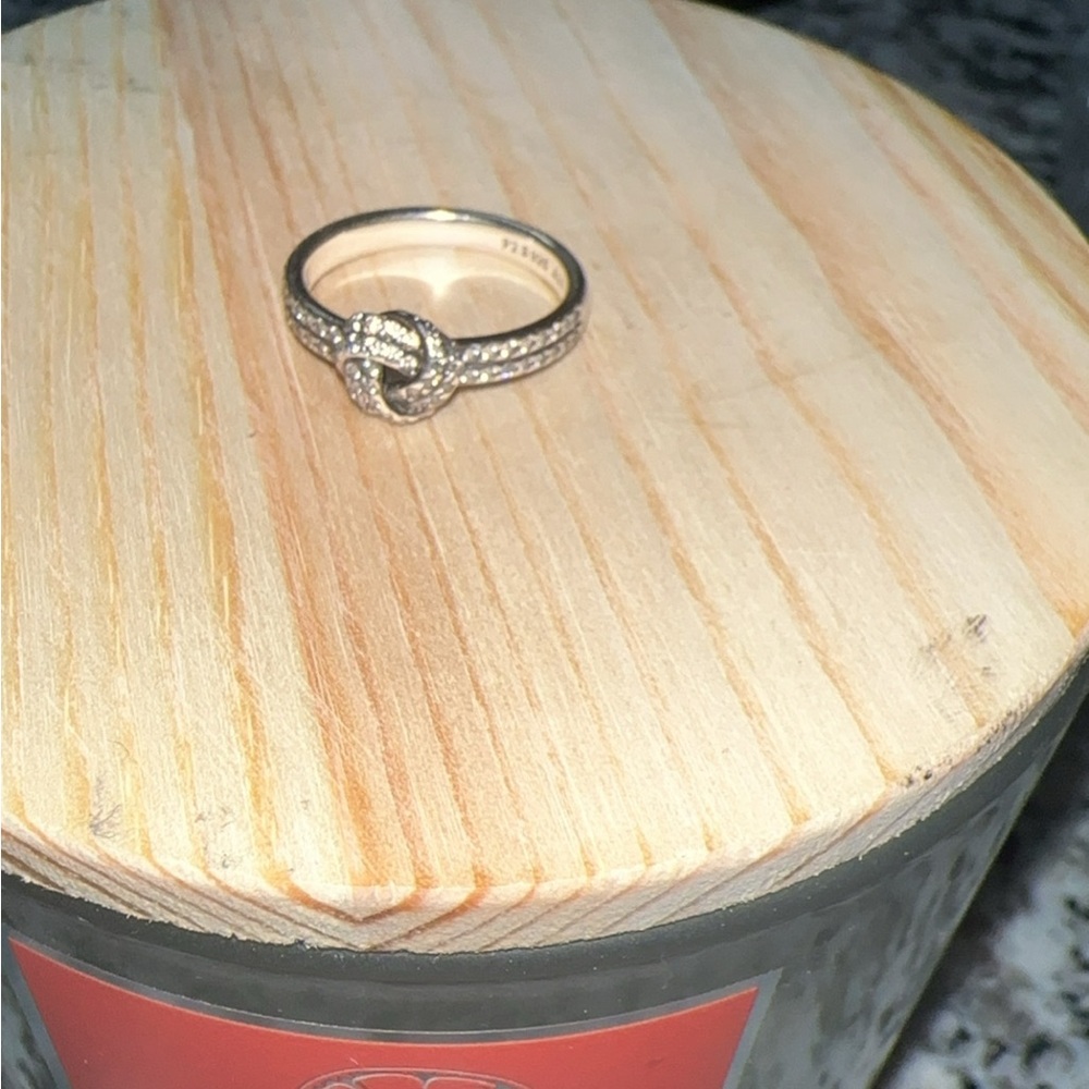 Pandora Silver Intricate Ring with Brilliant Stones